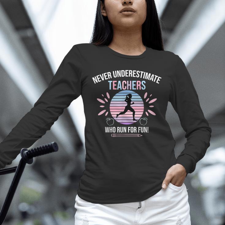 Never Underestimate Teachers Who Runs For Fun Unisex Long Sleeve T-Shirt, novelty gifts, funny gifts Never Underestimate Teachers Who Runs For Fun Unisex Long Sleeve T-Shirt, novelty gifts, funny gifts