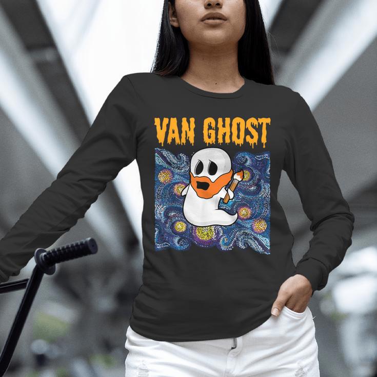 Van Ghost Art Teacher Halloween Van Gogh Starry Night Unisex Long Sleeve T-Shirt, novelty gifts, funny gifts Van Ghost Art Teacher Halloween Van Gogh Starry Night Unisex Long Sleeve T-Shirt, novelty gifts, funny gifts