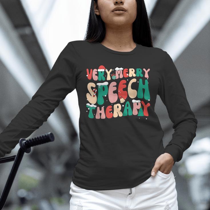 Verry Merry Speech Language Pathologist Teacher Christmas Unisex Long Sleeve T-Shirt, novelty gifts, funny gifts