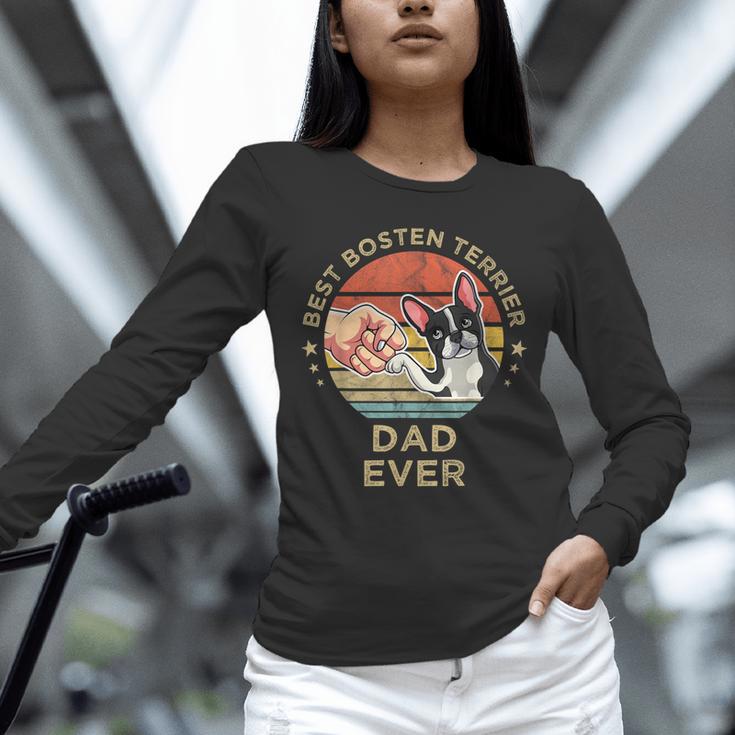 Vintage Best Boston Terrier Dad Ever Dog Father Father's Day Men Girls Kids Unisex Long Sleeve T-Shirt, novelty gifts, funny gifts