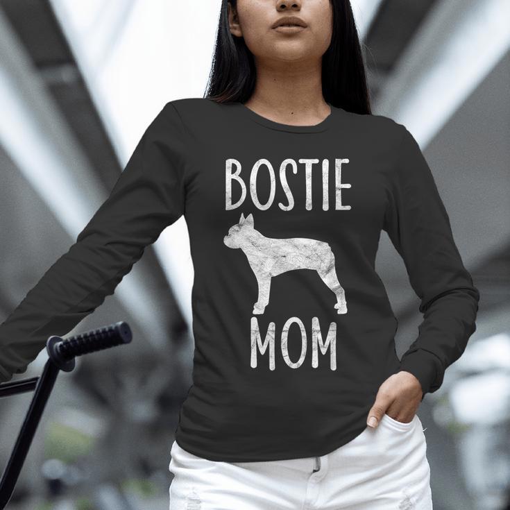 Vintage Boston Terrier Mom Dog Owner Bostie Mother Unisex Long Sleeve T-Shirt, novelty gifts, funny gifts