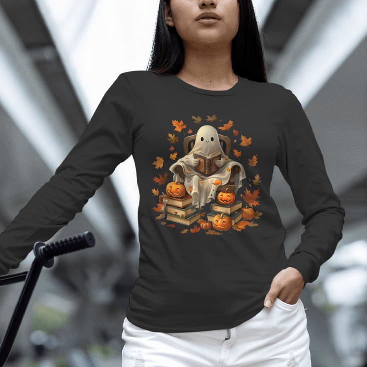 Vintage Ghost Book Reading Pumpkin Gothic Halloween Teachers Men Women Kids Unisex Long Sleeve T-Shirt, novelty gifts, funny gifts Vintage Ghost Book Reading Pumpkin Gothic Halloween Teachers Men Women Kids Unisex Long Sleeve T-Shirt, novelty gifts, funny gifts