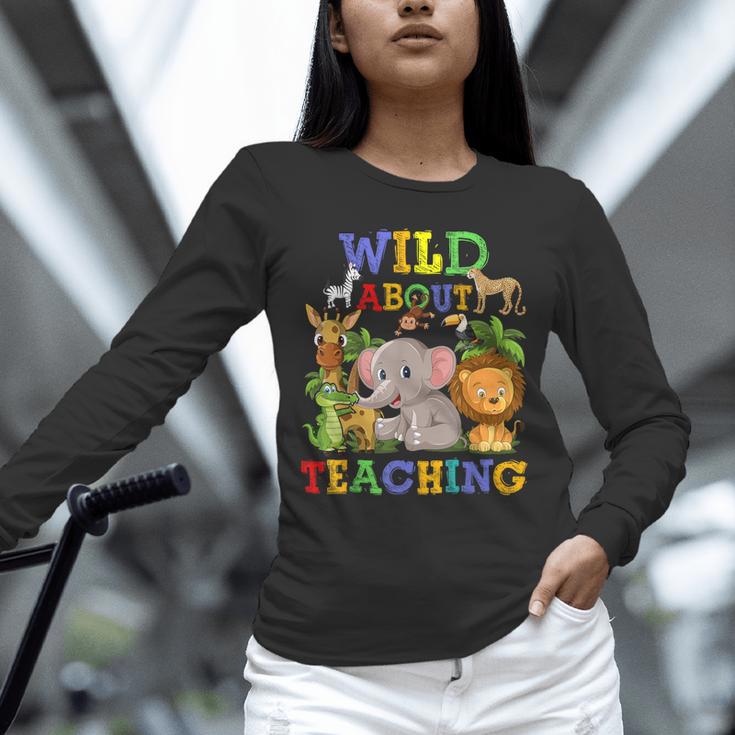 Wild About Teaching Safari Jungle School Teacher Unisex Long Sleeve T-Shirt, novelty gifts, funny gifts Wild About Teaching Safari Jungle School Teacher Unisex Long Sleeve T-Shirt, novelty gifts, funny gifts