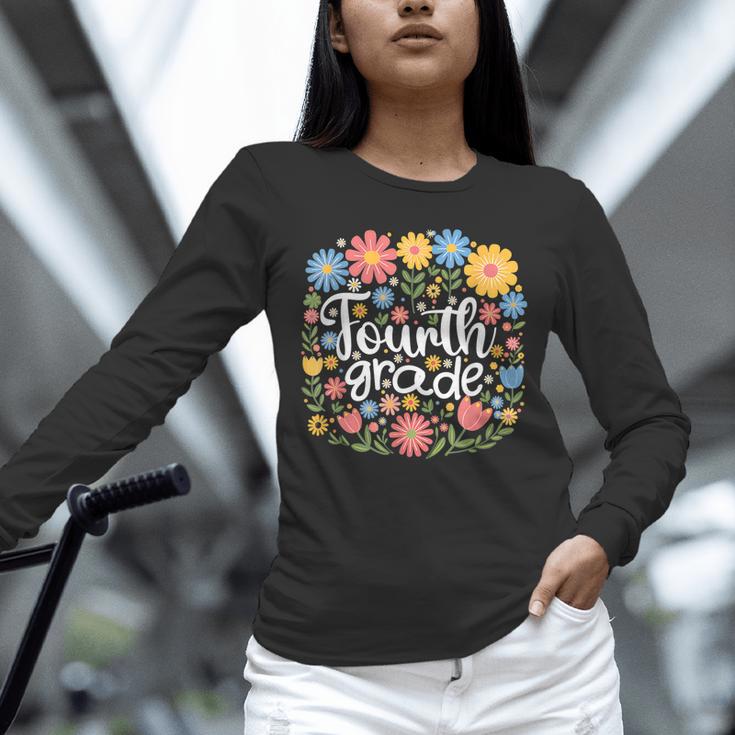 Wildflower 4th Fourth Grade Floral Back To School Teacher Unisex Long Sleeve T-Shirt, novelty gifts, funny gifts Wildflower 4th Fourth Grade Floral Back To School Teacher Unisex Long Sleeve T-Shirt, novelty gifts, funny gifts