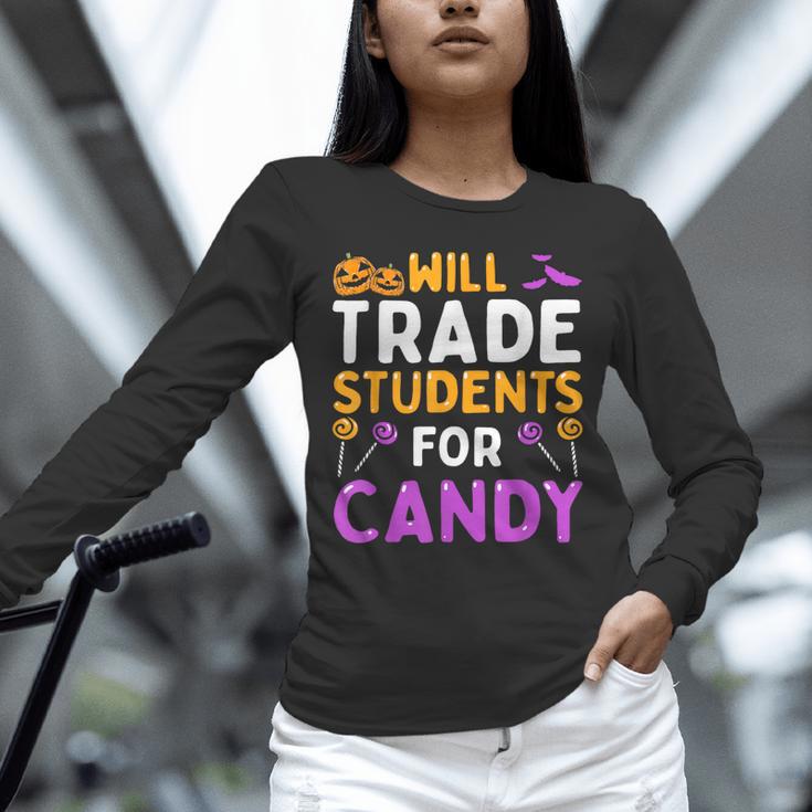 Will Trade Students For Candy Cute Halloween Costume Teacher For Men Women Kids Unisex Long Sleeve T-Shirt, novelty gifts, funny gifts Will Trade Students For Candy Cute Halloween Costume Teacher For Men Women Kids Unisex Long Sleeve T-Shirt, novelty gifts, funny gifts