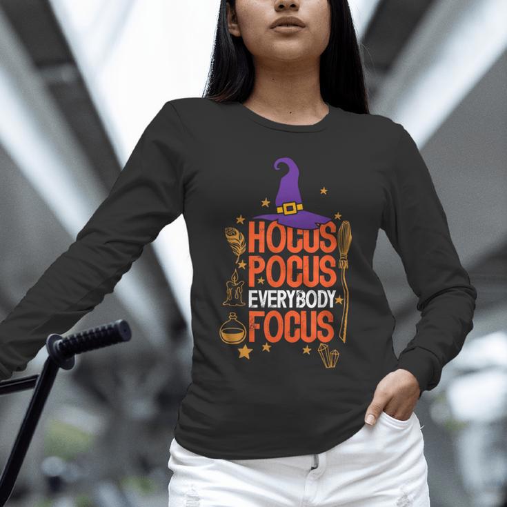 Witchy Halloween Hocus Pocus Everybody Focus Teacher Pumpkin Unisex Long Sleeve T-Shirt, novelty gifts, funny gifts Witchy Halloween Hocus Pocus Everybody Focus Teacher Pumpkin Unisex Long Sleeve T-Shirt, novelty gifts, funny gifts