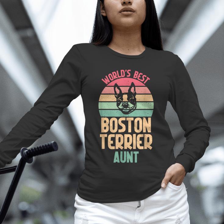 Worlds Best Boston Terrier Aunt Unisex Long Sleeve T-Shirt, novelty gifts, funny gifts