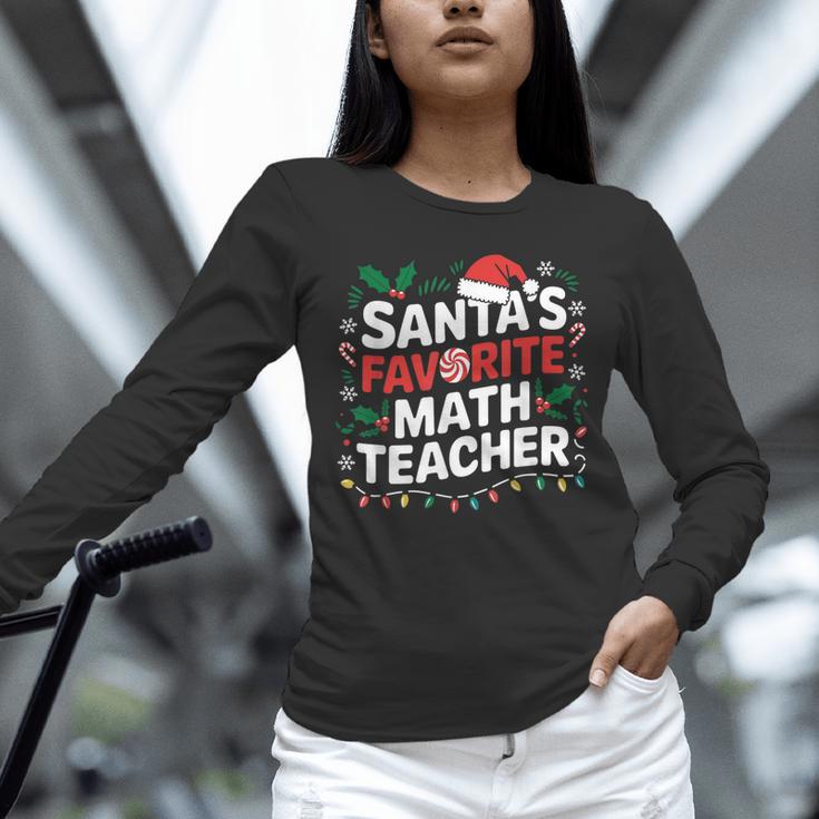 Xmas Lighting Santa's Favorite Math Teacher Christmas Unisex Long Sleeve T-Shirt, novelty gifts, funny gifts Xmas Lighting Santa's Favorite Math Teacher Christmas Unisex Long Sleeve T-Shirt, novelty gifts, funny gifts