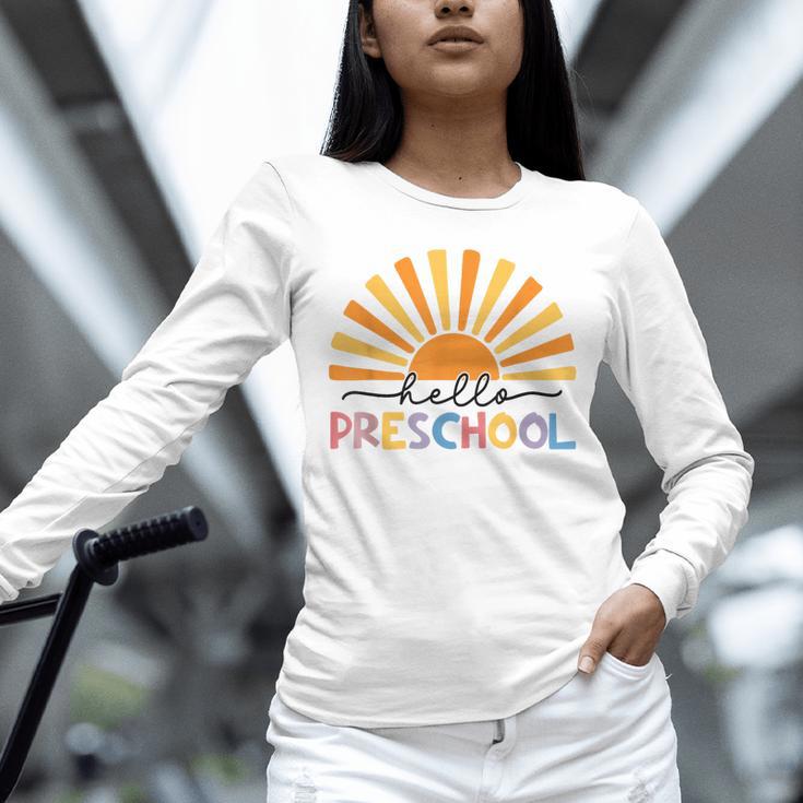 Back To School Hello Preschool For Kids Teacher Women Unisex Long Sleeve T-Shirt, novelty gifts, funny gifts Back To School Hello Preschool For Kids Teacher Women Unisex Long Sleeve T-Shirt, novelty gifts, funny gifts