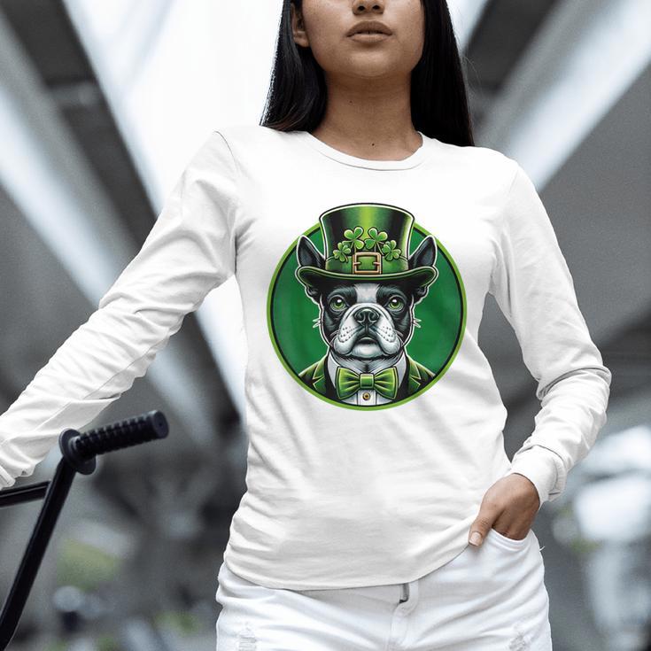 Boston Terrier Dog St Patricks Day Irish Pet Lover Men Women Kids Unisex Long Sleeve T-Shirt, novelty gifts, funny gifts
