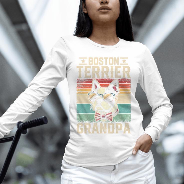 Boston Terrier Grandpa Dog Lover Father's Day Premium Unisex Long Sleeve T-Shirt, novelty gifts, funny gifts