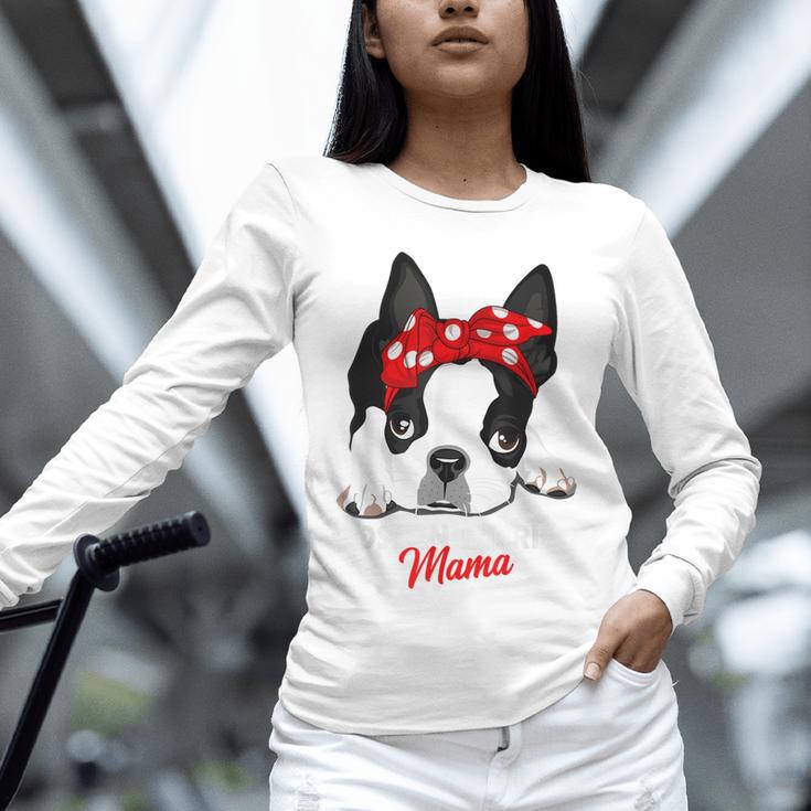 Boston Terrier Mum Dog Woman Idea Unisex Long Sleeve T-Shirt, novelty gifts, funny gifts