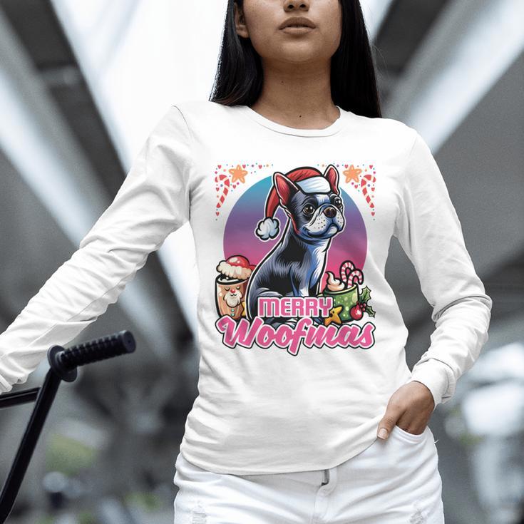 Boston Terrier Santa Claus Coffee Mug Merry Christmas Dogs Unisex Long Sleeve T-Shirt, novelty gifts, funny gifts