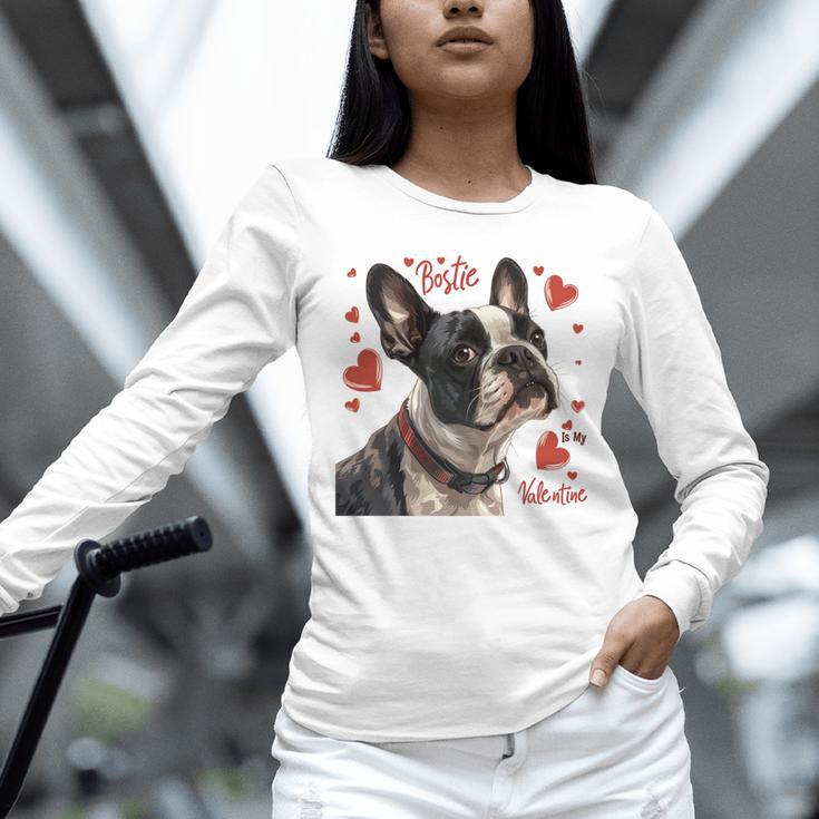 Boston Terrier Is My Valentine Cute Pet Dog Owner Valentine Unisex Long Sleeve T-Shirt, novelty gifts, funny gifts
