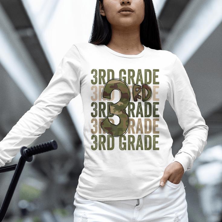 Camo Team 3rd Grade Squad Back To School Teacher Kids Boys Unisex Long Sleeve T-Shirt, novelty gifts, funny gifts