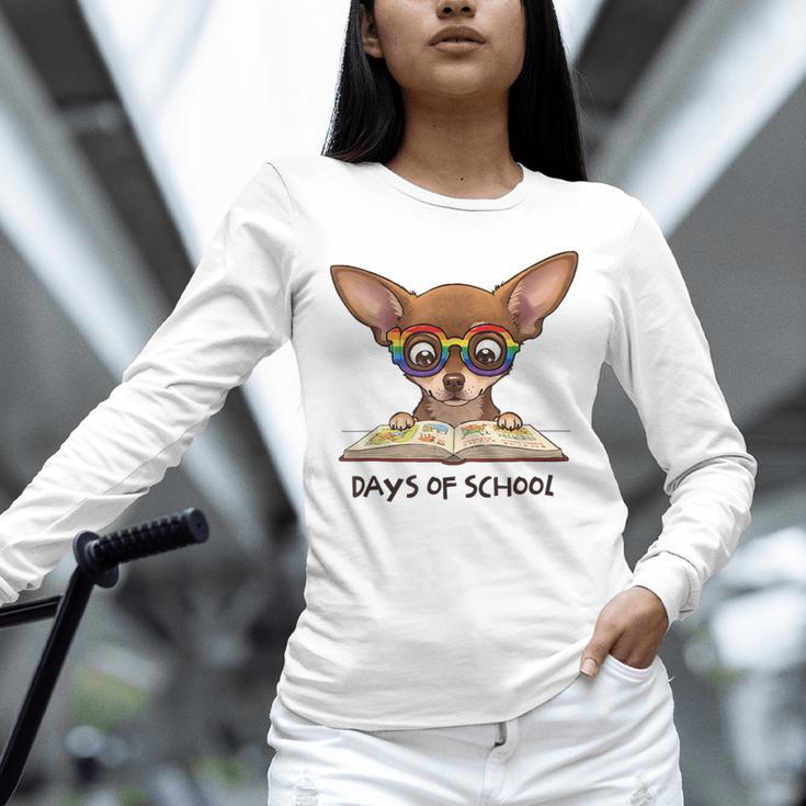 Chihuahua 100 Days Of School Rainbow Glasses Teacher Unisex Long Sleeve T-Shirt, novelty gifts, funny gifts Chihuahua 100 Days Of School Rainbow Glasses Teacher Unisex Long Sleeve T-Shirt, novelty gifts, funny gifts