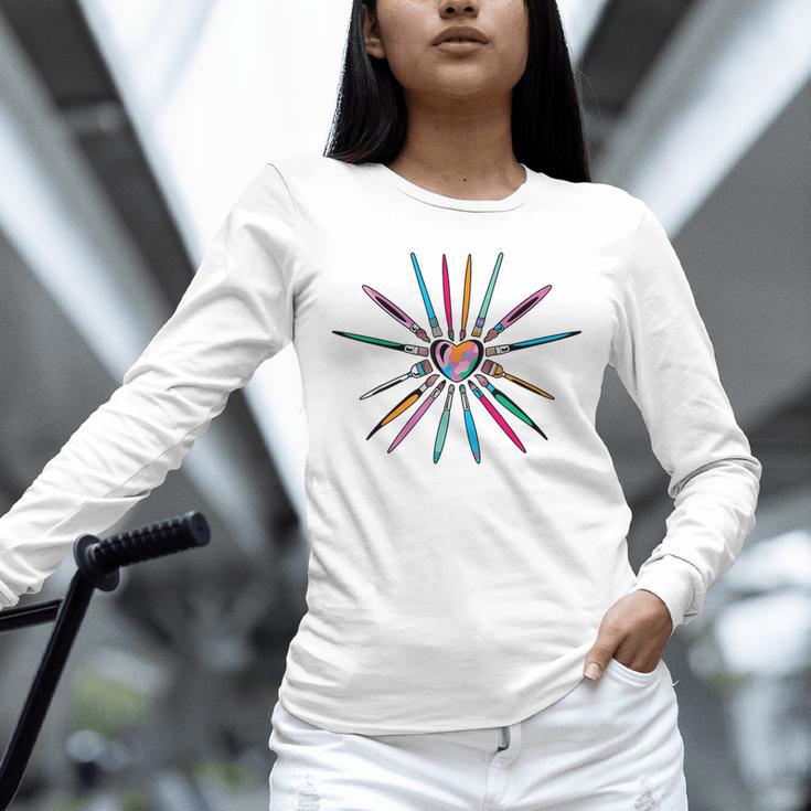 Cool Brush Heart Shape Art Teacher Paint For Artist Painter Unisex Long Sleeve T-Shirt, novelty gifts, funny gifts Cool Brush Heart Shape Art Teacher Paint For Artist Painter Unisex Long Sleeve T-Shirt, novelty gifts, funny gifts
