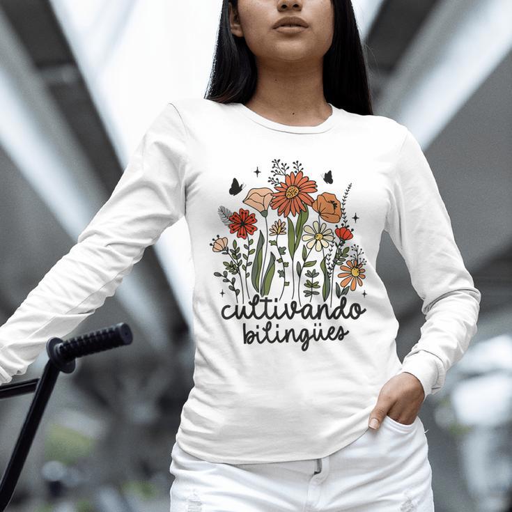 Cultivando Bilingues Dual Language Crew Bilingual Teacher Men Women Girls Kids Unisex Long Sleeve T-Shirt, novelty gifts, funny gifts