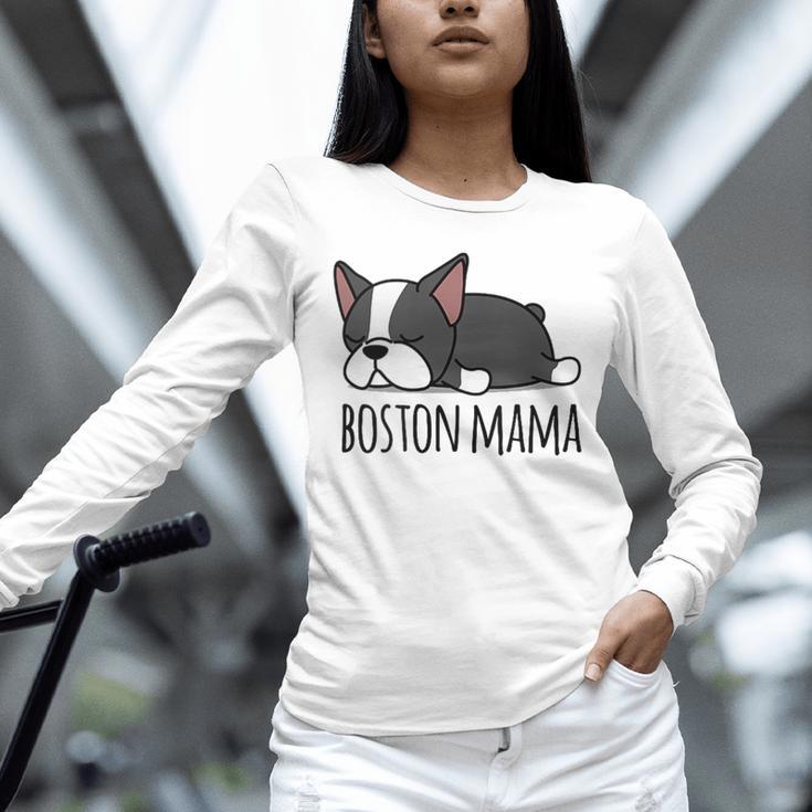 Cute Boston Terrier Boston Mama Unisex Long Sleeve T-Shirt, novelty gifts, funny gifts