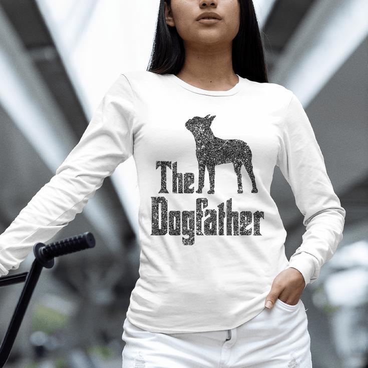The Dogfather Boston Terrier Dog Funny Dog Gift T-Shirt For Men Women Girls Kids Unisex Long Sleeve T-Shirt, novelty gifts, funny gifts