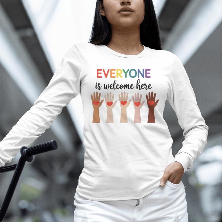 Everyone Is Welcome Here Idaho Teacher Unisex Long Sleeve T-Shirt, novelty gifts, funny gifts