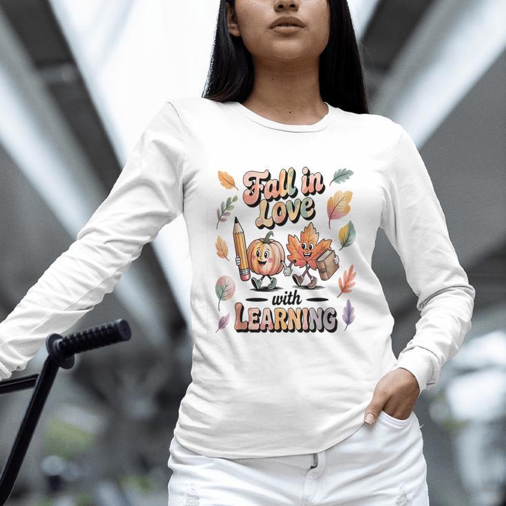 Fall In Love With Learning Teacher Autumn School Unisex Long Sleeve T-Shirt, novelty gifts, funny gifts Fall In Love With Learning Teacher Autumn School Unisex Long Sleeve T-Shirt, novelty gifts, funny gifts