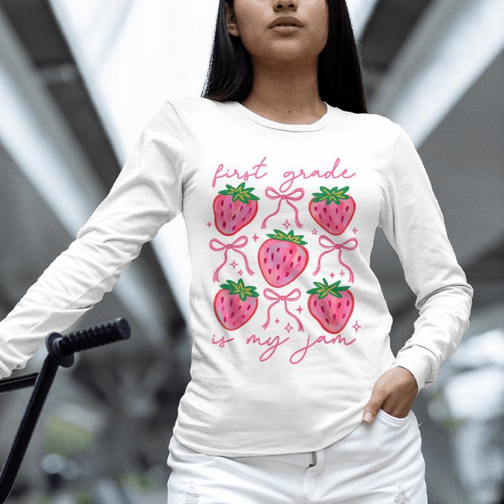 First Grade Is My Jam Strawberry First Grade Teacher Women Unisex Long Sleeve T-Shirt, novelty gifts, funny gifts First Grade Is My Jam Strawberry First Grade Teacher Women Unisex Long Sleeve T-Shirt, novelty gifts, funny gifts
