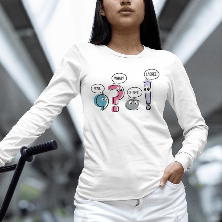 Grammar Teacher Punctuation English First Day Back To School Unisex Long Sleeve T-Shirt, novelty gifts, funny gifts Grammar Teacher Punctuation English First Day Back To School Unisex Long Sleeve T-Shirt, novelty gifts, funny gifts
