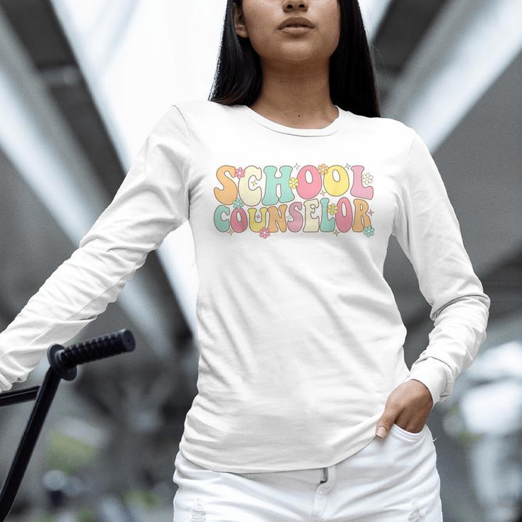 Groovy School Counselor Back To School Teacher Counseling Unisex Long Sleeve T-Shirt, novelty gifts, funny gifts