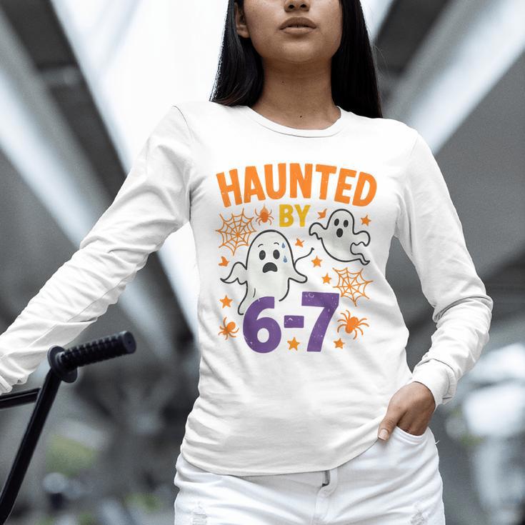Haunted 67 Ghost Math Teacher Halloween Costume Math Pun Unisex Long Sleeve T-Shirt, novelty gifts, funny gifts Haunted 67 Ghost Math Teacher Halloween Costume Math Pun Unisex Long Sleeve T-Shirt, novelty gifts, funny gifts