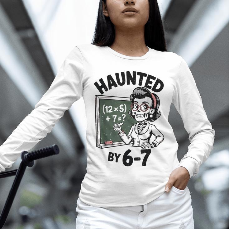 Haunted 67 Skeleton Math Teacher Halloween Costume Math Pun Unisex Long Sleeve T-Shirt, novelty gifts, funny gifts Haunted 67 Skeleton Math Teacher Halloween Costume Math Pun Unisex Long Sleeve T-Shirt, novelty gifts, funny gifts