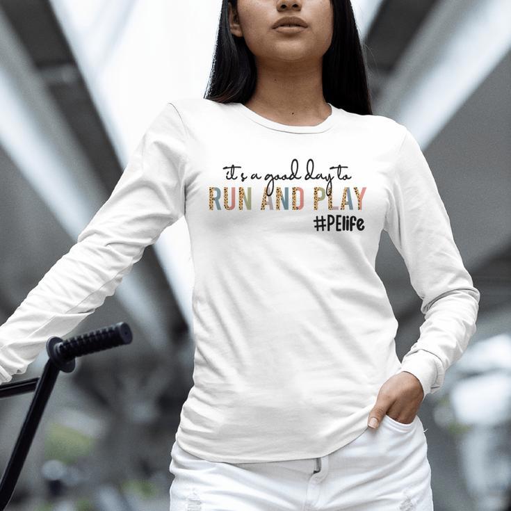 It's a Good Day To Run And Play Leopard PE Teacher Life Unisex Long Sleeve T-Shirt, novelty gifts, funny gifts It's a Good Day To Run And Play Leopard PE Teacher Life Unisex Long Sleeve T-Shirt, novelty gifts, funny gifts