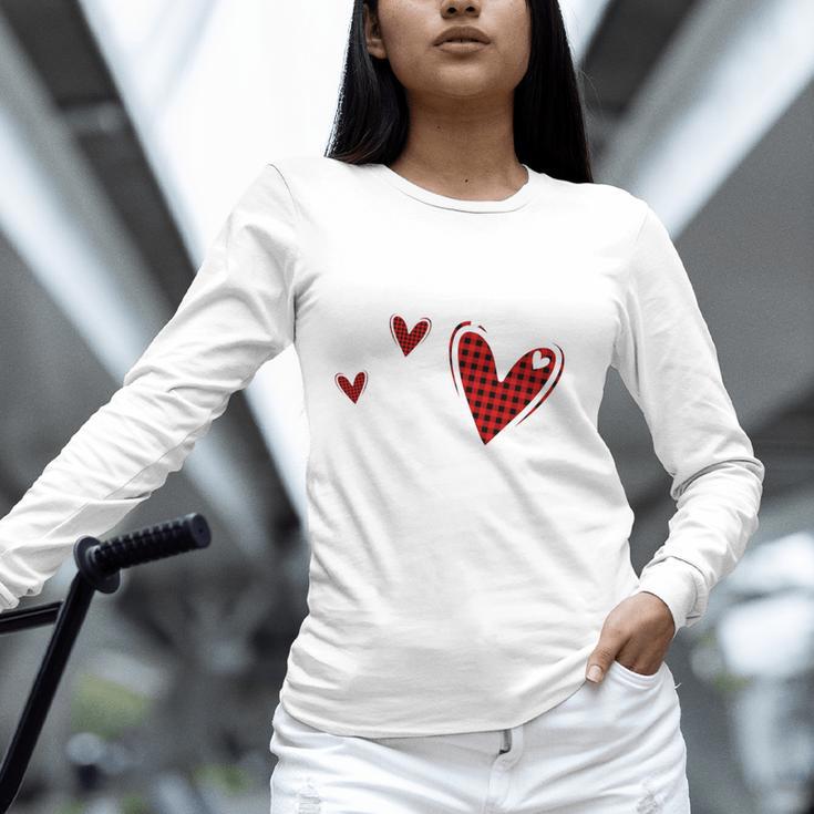 Kindergarten Has My Heart Buffalo Print Teacher Valentine Unisex Long Sleeve T-Shirt, novelty gifts, funny gifts