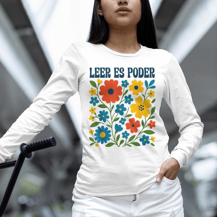 Leer Es Poder Cute Floral Boho Spanish Teacher Reading Unisex Long Sleeve T-Shirt, novelty gifts, funny gifts Leer Es Poder Cute Floral Boho Spanish Teacher Reading Unisex Long Sleeve T-Shirt, novelty gifts, funny gifts