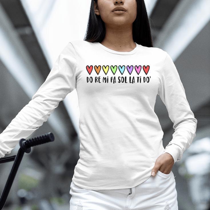 Music Teacher Hearts Music Teaching Unisex Long Sleeve T-Shirt, novelty gifts, funny gifts