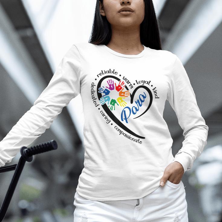 Para Heart Teacher Paraprofessional Paraeducator Men Women Unisex Long Sleeve T-Shirt, novelty gifts, funny gifts Para Heart Teacher Paraprofessional Paraeducator Men Women Unisex Long Sleeve T-Shirt, novelty gifts, funny gifts