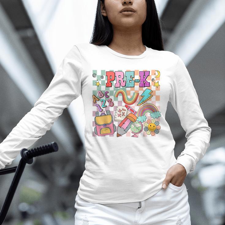 Pre K Back To School Teacher Student Men Women Kids Unisex Long Sleeve T-Shirt, novelty gifts, funny gifts Pre K Back To School Teacher Student Men Women Kids Unisex Long Sleeve T-Shirt, novelty gifts, funny gifts