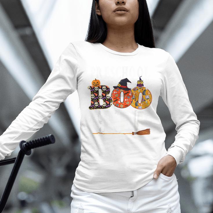 Preschool Boo Crew Teacher Halloween Unisex Long Sleeve T-Shirt, novelty gifts, funny gifts