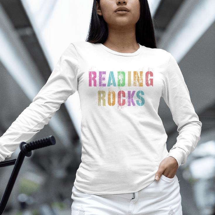 READING ROCKS English Teacher ELA ABCD Read Star Kinder Unisex Long Sleeve T-Shirt, novelty gifts, funny gifts