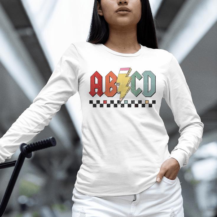 Rock Abcd Back To School Abcd Preschool Teacher Appreciation Unisex Long Sleeve T-Shirt, novelty gifts, funny gifts Rock Abcd Back To School Abcd Preschool Teacher Appreciation Unisex Long Sleeve T-Shirt, novelty gifts, funny gifts