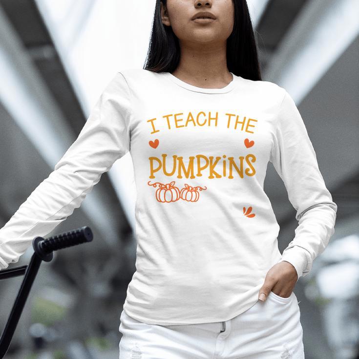 I Teach The Cutest Pumpkins In The Patch Shirt Teacher Unisex Long Sleeve T-Shirt, novelty gifts, funny gifts