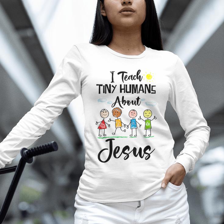 I Teach Tiny Humans About Jesus Sunday School Teacher Unisex Long Sleeve T-Shirt, novelty gifts, funny gifts I Teach Tiny Humans About Jesus Sunday School Teacher Unisex Long Sleeve T-Shirt, novelty gifts, funny gifts