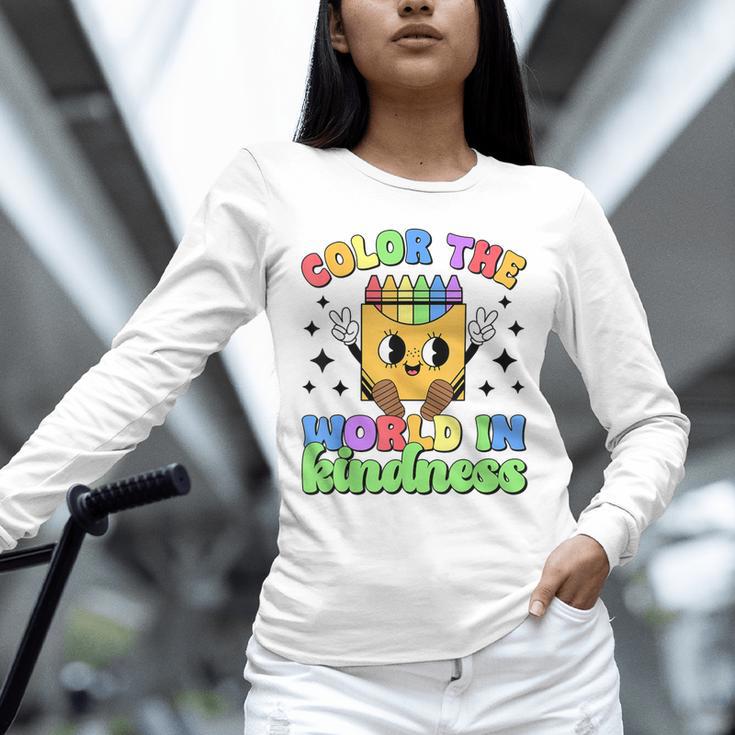 Teacher Back To School Color In Kindness Crayon Pencil Unisex Long Sleeve T-Shirt, novelty gifts, funny gifts Teacher Back To School Color In Kindness Crayon Pencil Unisex Long Sleeve T-Shirt, novelty gifts, funny gifts