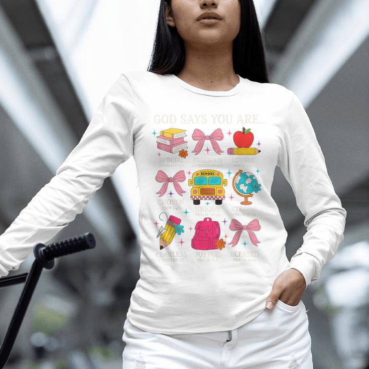 Teacher Christian God Says I Am Faith Religious Bible Verse Unisex Long Sleeve T-Shirt, novelty gifts, funny gifts Teacher Christian God Says I Am Faith Religious Bible Verse Unisex Long Sleeve T-Shirt, novelty gifts, funny gifts