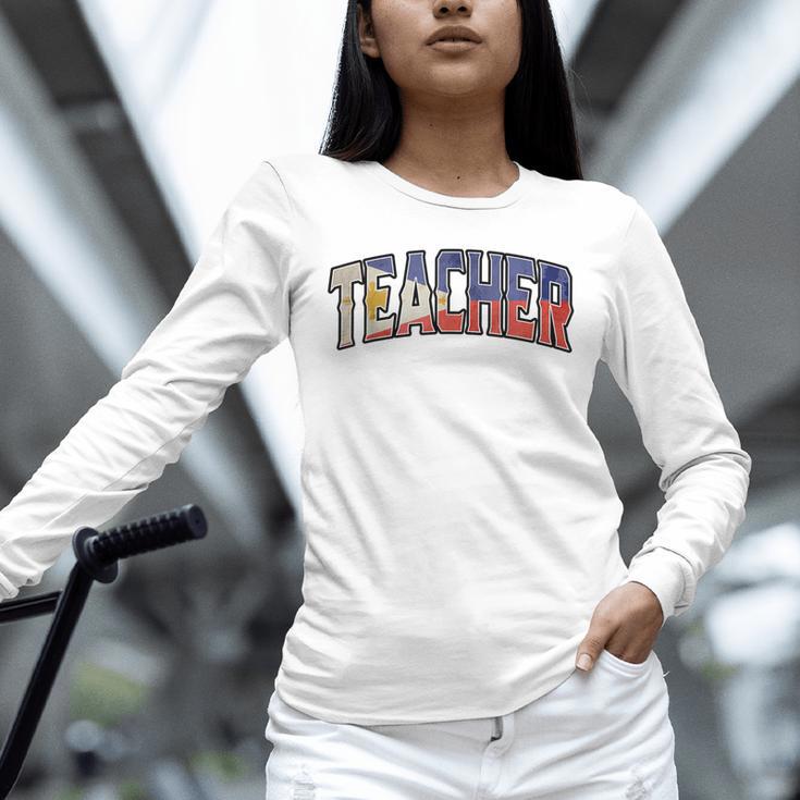 Teacher Filipino Vintage Heritage DNA Flag Unisex Long Sleeve T-Shirt, novelty gifts, funny gifts Teacher Filipino Vintage Heritage DNA Flag Unisex Long Sleeve T-Shirt, novelty gifts, funny gifts