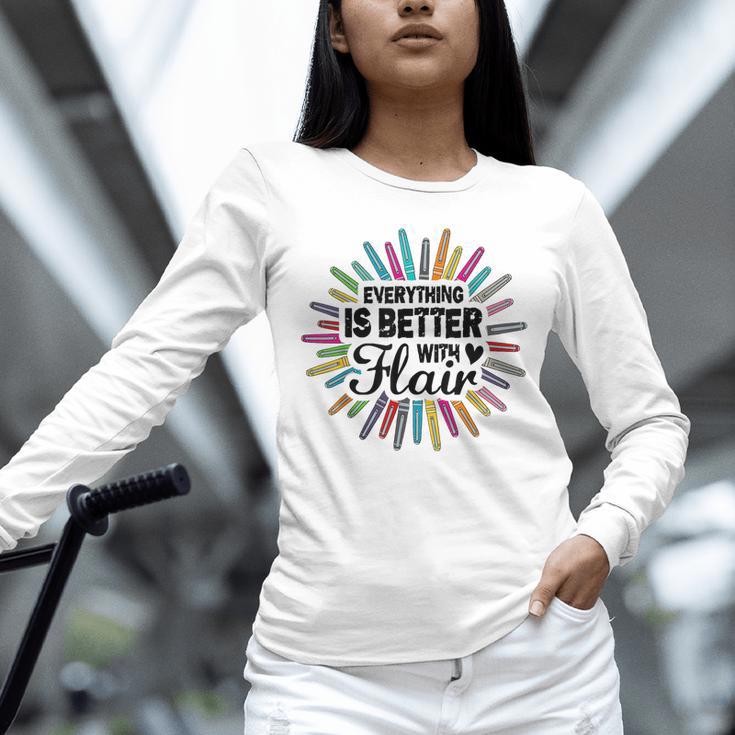 Teacher Flair Pen Art Lover School Supplies Unisex Long Sleeve T-Shirt, novelty gifts, funny gifts
