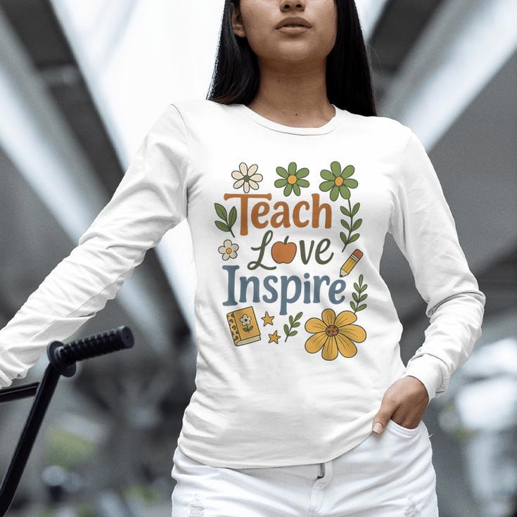 Teacher Inspire Love Unisex Long Sleeve T-Shirt, novelty gifts, funny gifts