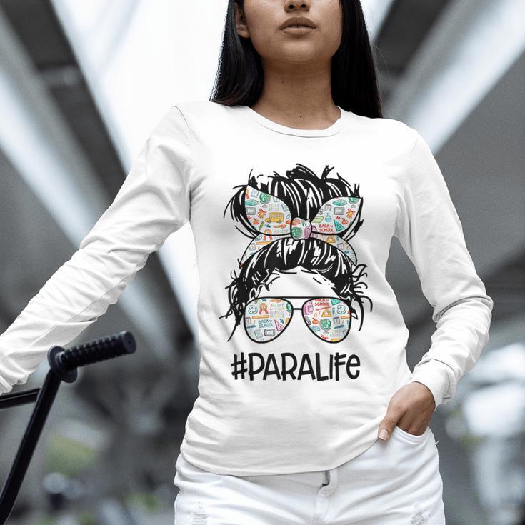 Teacher Para Life Tee Paraprofessional Cute Messy Bun Unisex Long Sleeve T-Shirt, novelty gifts, funny gifts Teacher Para Life Tee Paraprofessional Cute Messy Bun Unisex Long Sleeve T-Shirt, novelty gifts, funny gifts