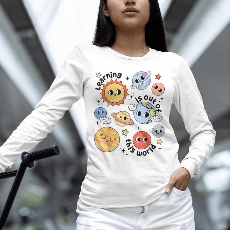 Teacher Space Science Learning Is Out Of World Solar System Unisex Long Sleeve T-Shirt, novelty gifts, funny gifts Teacher Space Science Learning Is Out Of World Solar System Unisex Long Sleeve T-Shirt, novelty gifts, funny gifts