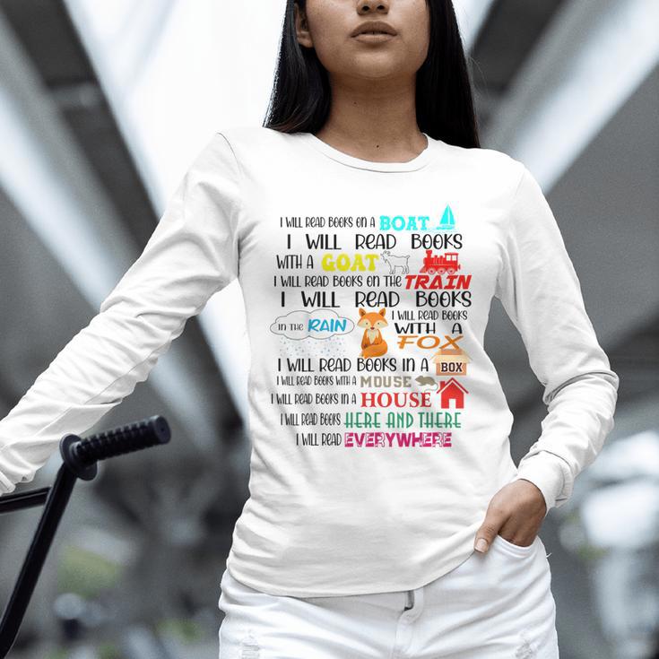 Teacher I Will Read Book On Boat Kids Women Bookworm Unisex Long Sleeve T-Shirt, novelty gifts, funny gifts Teacher I Will Read Book On Boat Kids Women Bookworm Unisex Long Sleeve T-Shirt, novelty gifts, funny gifts